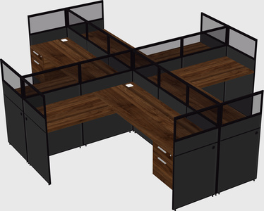 Shared l-shaped cubicles
