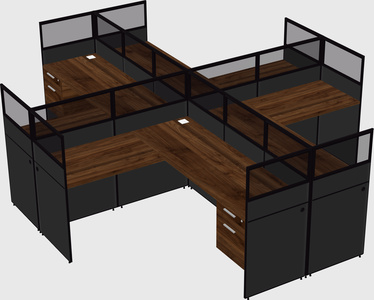 Shared l-shaped cubicles