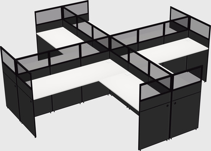 Shared l-shaped cubicles