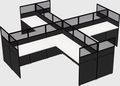 Shared l-shaped cubicles