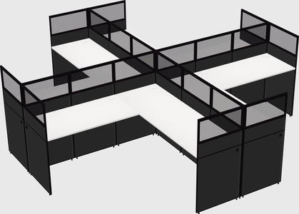 Shared l-shaped cubicles