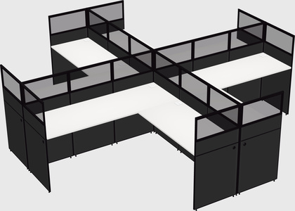 Shared l-shaped cubicles