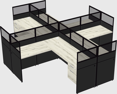 Shared l-shaped cubicles