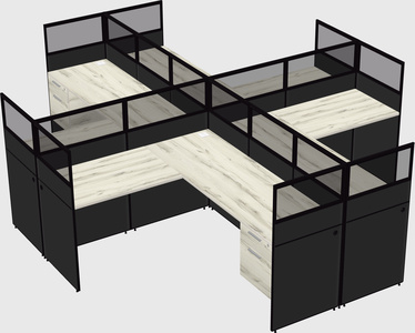 Shared l-shaped cubicles