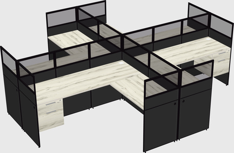 Shared l-shaped cubicles