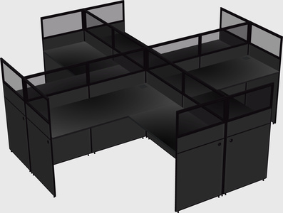 Shared l-shaped cubicles
