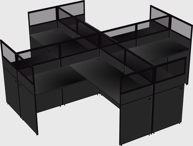 Shared l-shaped cubicles