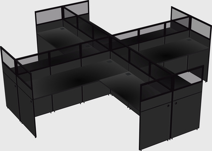 Shared l-shaped cubicles