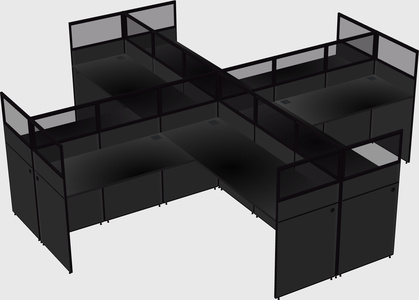 Shared l-shaped cubicles