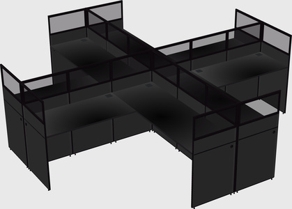 Shared l-shaped cubicles