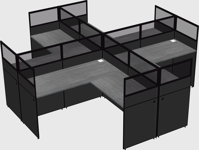 Shared l-shaped cubicles