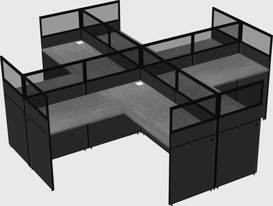 Shared l-shaped cubicles