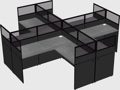 Shared l-shaped cubicles