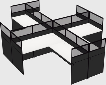 Shared l-shaped cubicles