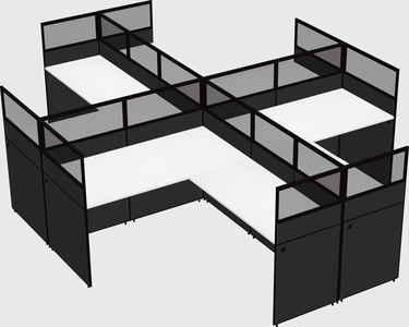 Shared l-shaped cubicles
