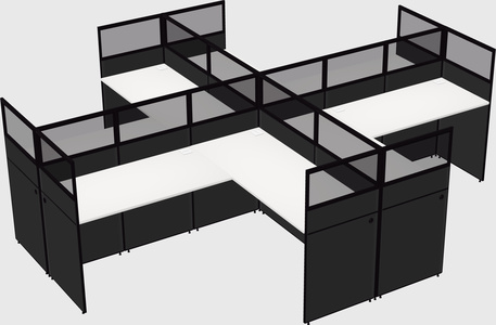 Shared l-shaped cubicles