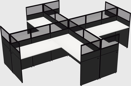 Shared l-shaped cubicles