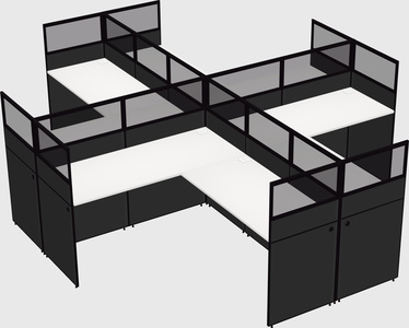 Shared l-shaped cubicles