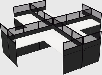 Shared l-shaped cubicles