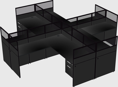Shared l-shaped cubicles