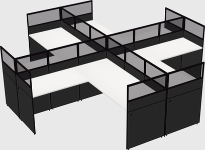 Shared l-shaped cubicles