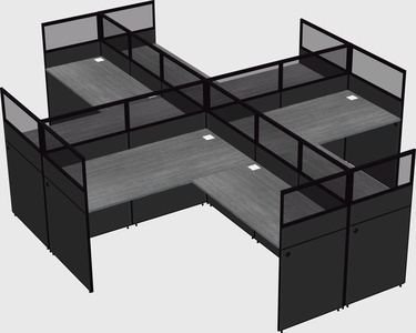 Shared l-shaped cubicles