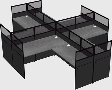 Shared l-shaped cubicles