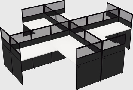 Shared l-shaped cubicles