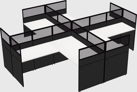 Shared l-shaped cubicles
