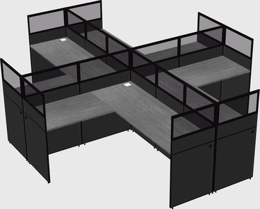 Shared l-shaped cubicles