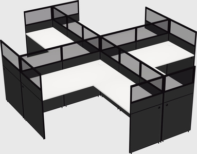 Shared l-shaped cubicles