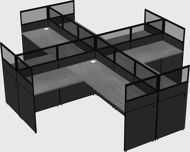 Shared l-shaped cubicles