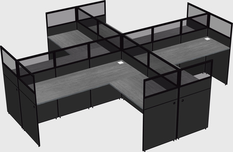 Shared l-shaped cubicles