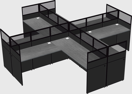 Shared l-shaped cubicles