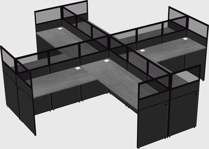 Shared l-shaped cubicles