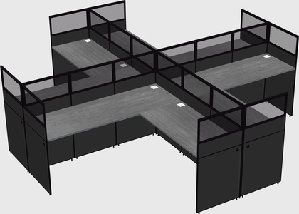 Shared l-shaped cubicles