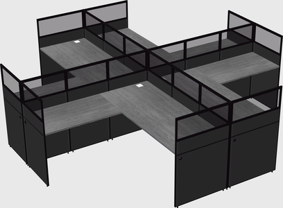Shared l-shaped cubicles