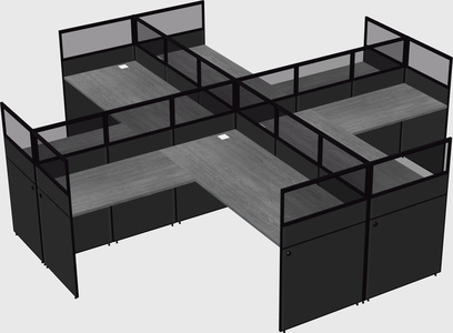 Shared l-shaped cubicles