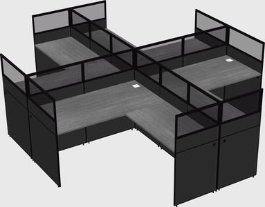 Shared l-shaped cubicles
