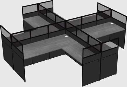 Shared l-shaped cubicles