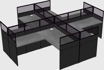 Shared l-shaped cubicles