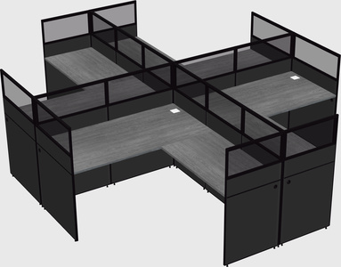 Shared l-shaped cubicles