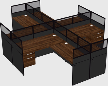Shared l-shaped cubicles