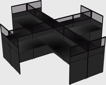 Shared l-shaped cubicles