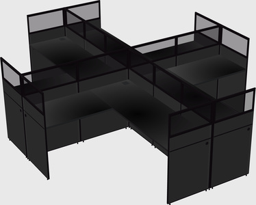 Shared l-shaped cubicles
