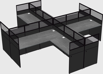 Shared l-shaped cubicles
