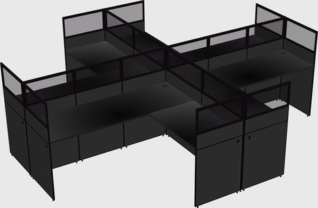 Shared l-shaped cubicles