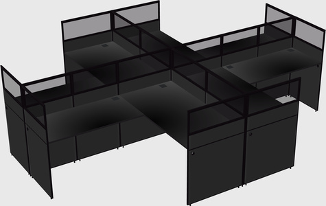 Shared l-shaped cubicles