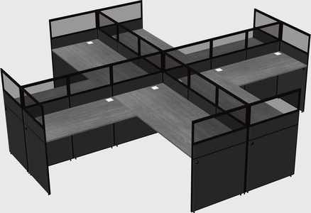 Shared l-shaped cubicles