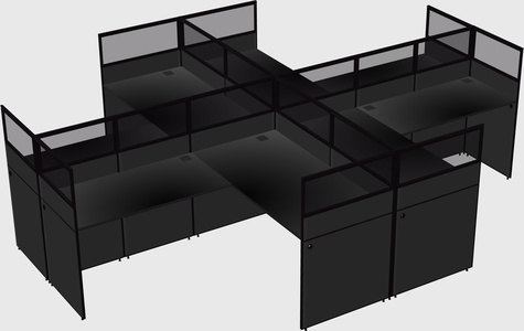 Shared l-shaped cubicles